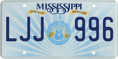 MS license plate LJJ996