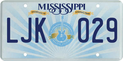 MS license plate LJK029