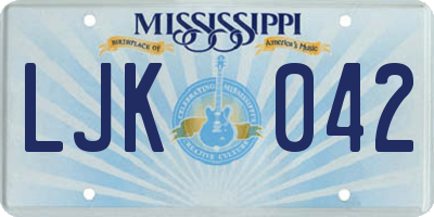 MS license plate LJK042