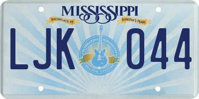MS license plate LJK044