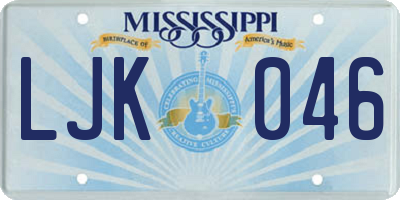 MS license plate LJK046