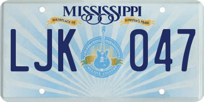 MS license plate LJK047