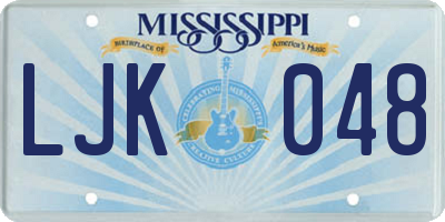 MS license plate LJK048