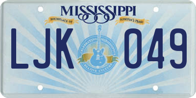 MS license plate LJK049