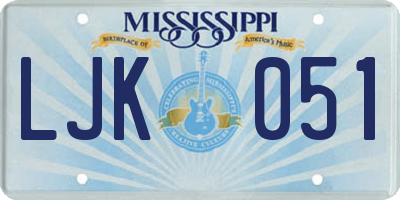 MS license plate LJK051