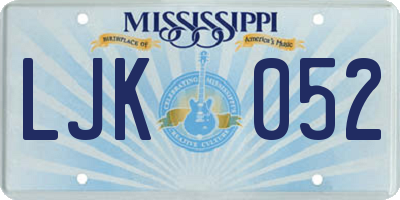 MS license plate LJK052