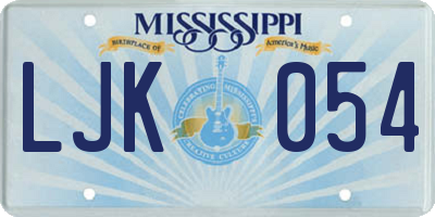 MS license plate LJK054