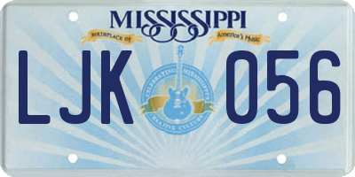 MS license plate LJK056