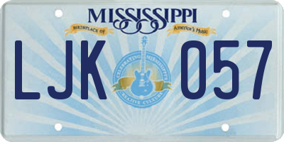 MS license plate LJK057
