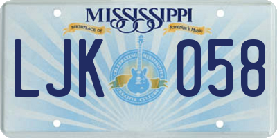 MS license plate LJK058