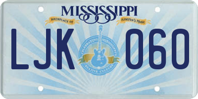 MS license plate LJK060