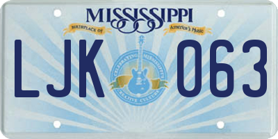 MS license plate LJK063