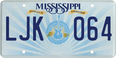 MS license plate LJK064