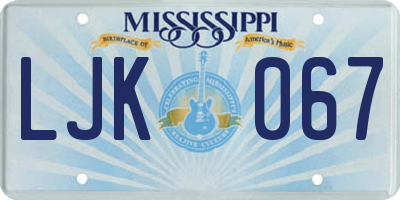 MS license plate LJK067