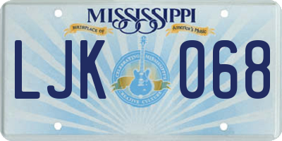 MS license plate LJK068