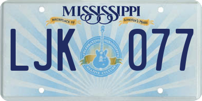 MS license plate LJK077