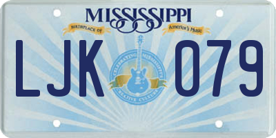 MS license plate LJK079
