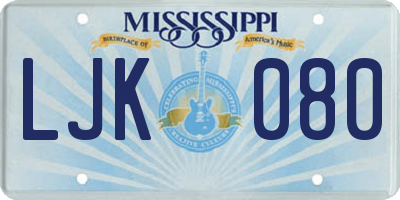 MS license plate LJK080