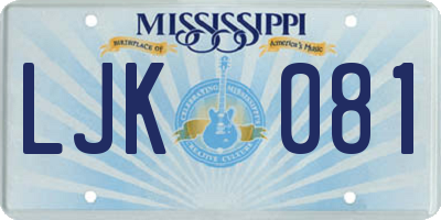 MS license plate LJK081
