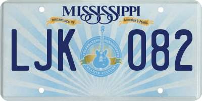 MS license plate LJK082