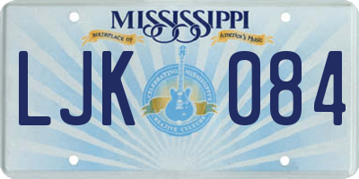 MS license plate LJK084