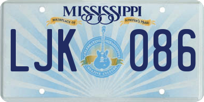 MS license plate LJK086
