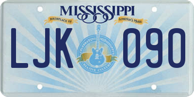 MS license plate LJK090