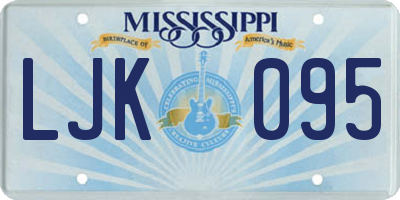 MS license plate LJK095