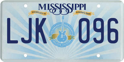 MS license plate LJK096