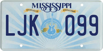 MS license plate LJK099