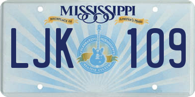 MS license plate LJK109