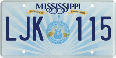 MS license plate LJK115