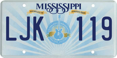 MS license plate LJK119