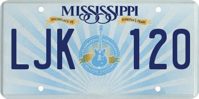 MS license plate LJK120