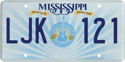MS license plate LJK121