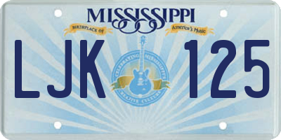 MS license plate LJK125