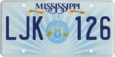 MS license plate LJK126