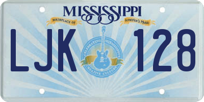 MS license plate LJK128