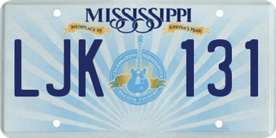 MS license plate LJK131