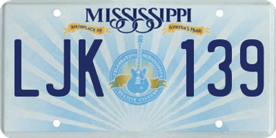 MS license plate LJK139
