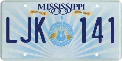 MS license plate LJK141