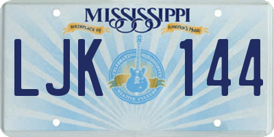 MS license plate LJK144