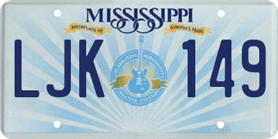 MS license plate LJK149