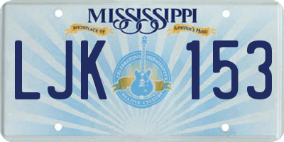 MS license plate LJK153