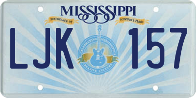MS license plate LJK157