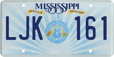 MS license plate LJK161