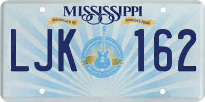 MS license plate LJK162
