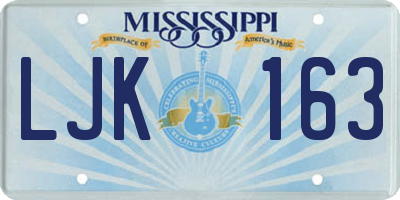 MS license plate LJK163