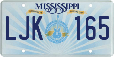 MS license plate LJK165