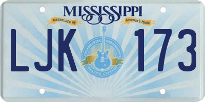 MS license plate LJK173